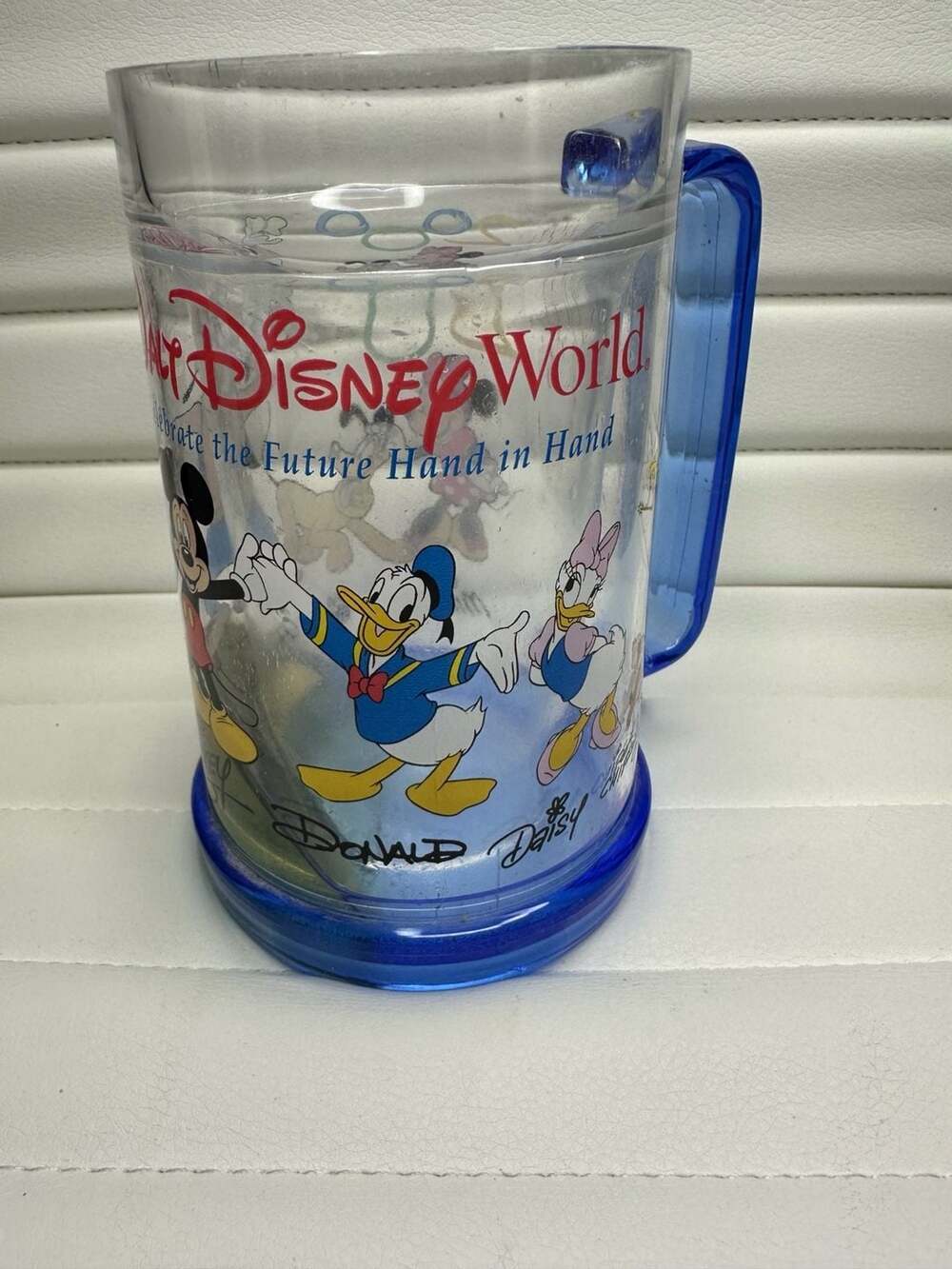 Walt Disney World 2000 Celebrate the Future Hand in Hand Freezer Mug
